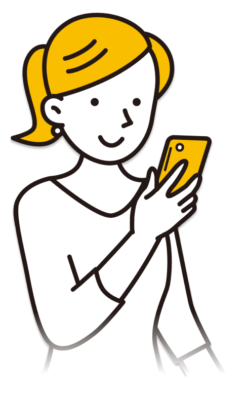 女性とスマートフォン